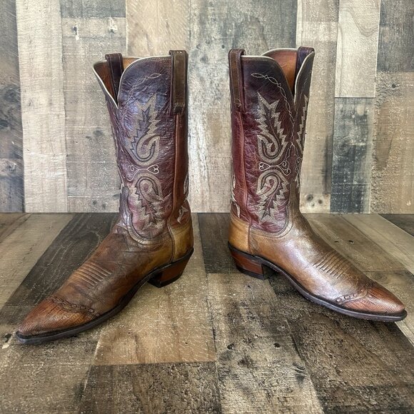 Lucchese N4561 Wingtip 1883 Western Brown Cowboy Boots Womens 8 B - Picture 3 of 12